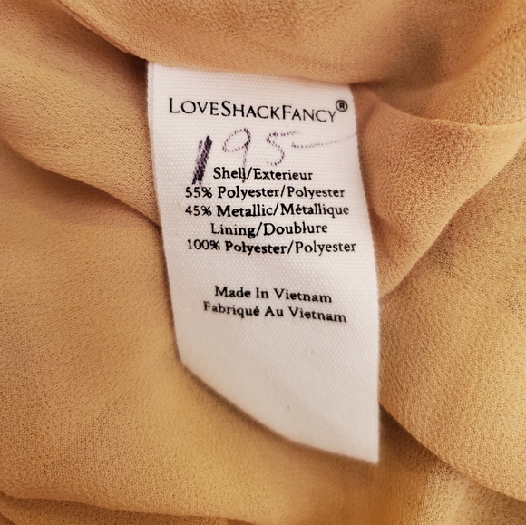 New Girls Love Shack Fancy Callie Gold Metallic Dress Size 12Y - Picture 12 of 12